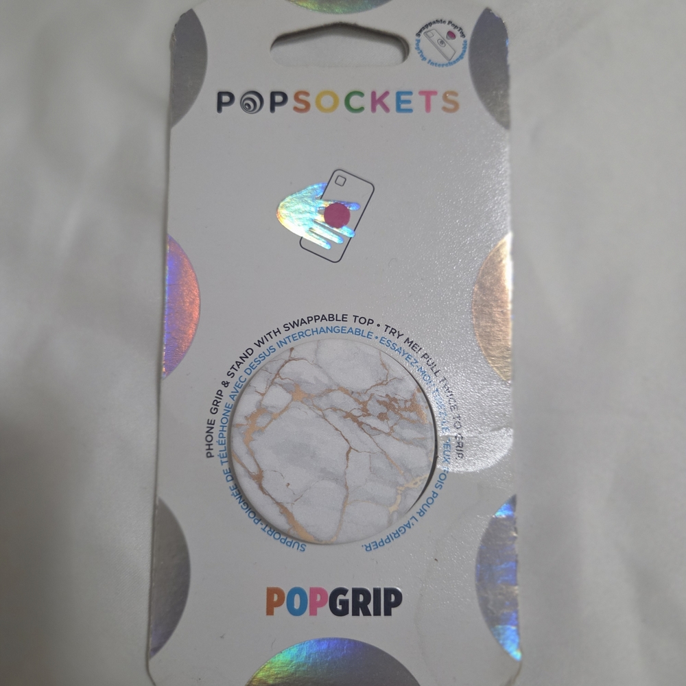 PopSocket PopGrip White Marble Phone Grip